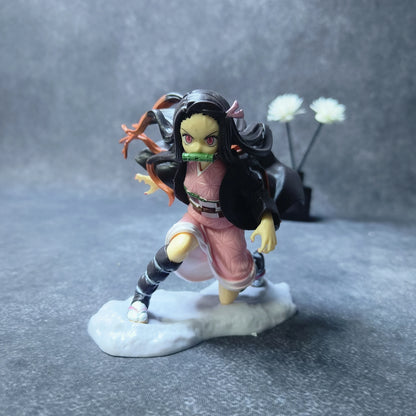 10cm Demon Slayer Kamado Nezuko Figurines PVC Ornaments Cartoon Kimetsu No Yaiba Action Figure Model Toys