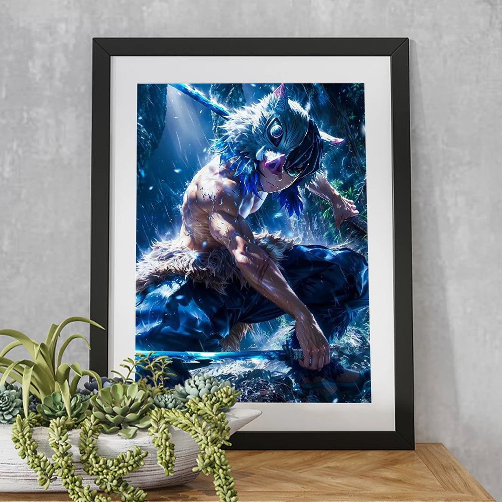 Demon Slayer Diamond Painting 5D Nezuko Kochou Shinobu Full Diamond Mosaic Picture DIY Hashibiro Inosuke Home Decor Painting,fra