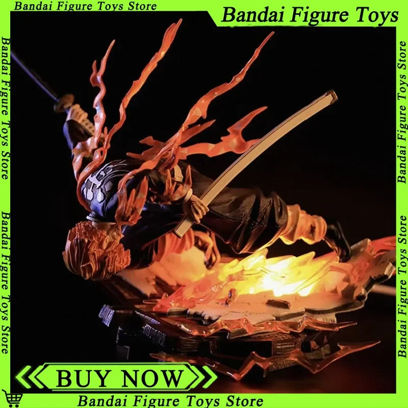 28CM Demon Slayer Infinity Castle Agatsuma Zenitsu Honoikazuchi Series GK Luminous Statue Action Figure Model Ornament Toy Gift