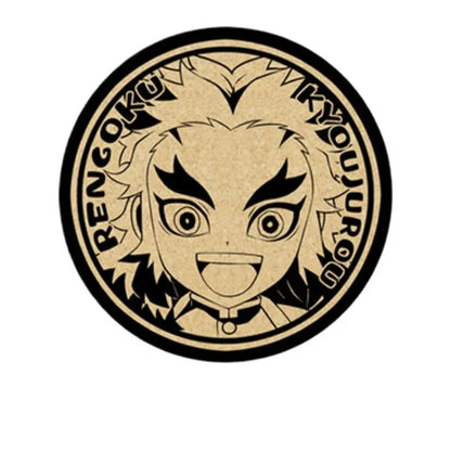 Demon Slayer Cork Coaster,Tanjiro Nezuko Anime Drink Cup Mat, Non-slip Heat Resistant Wooden Pad, Creative Table Decor Gift, 1pc