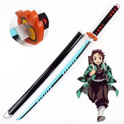 72/104cm Demon Slayer Sword Anime Kimetsu No Yaiba Cosplay Prop Tanjirou Shinobu Real Size Japanese Katana Samurai Sabre Gift