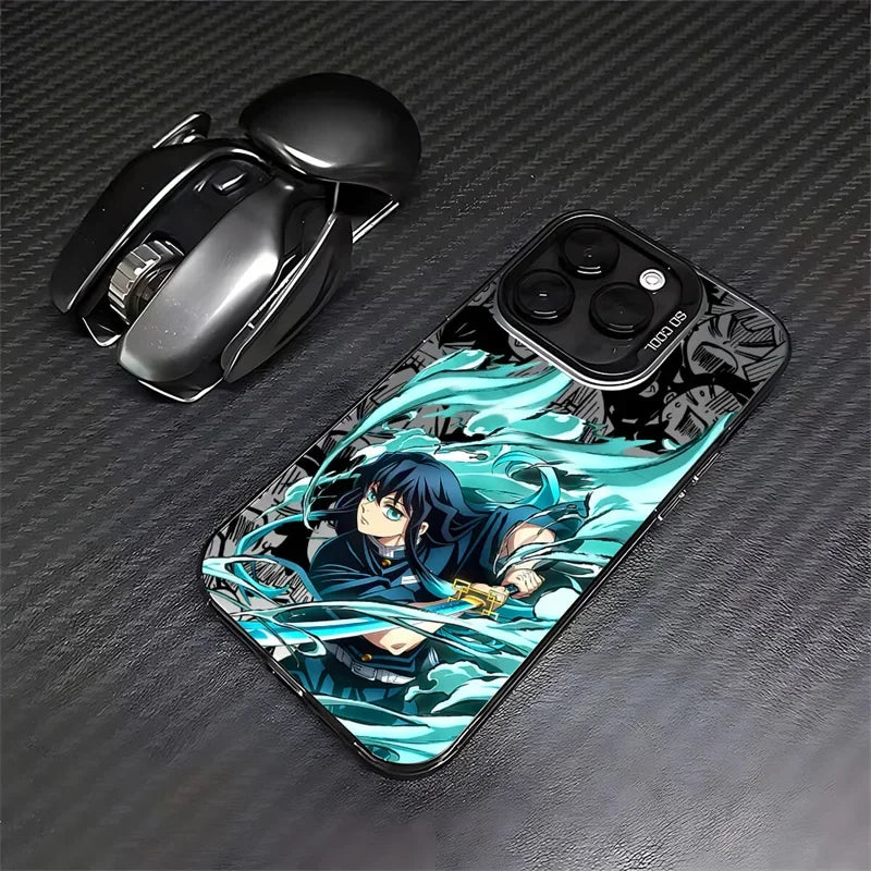 Demon Slayer Cartoon Anime Frosted Case for iPhone 17 Air 16 E 15 14 Plus 13 12 Mini 11 Pro Max Acrylic Sheet Silicone Cover