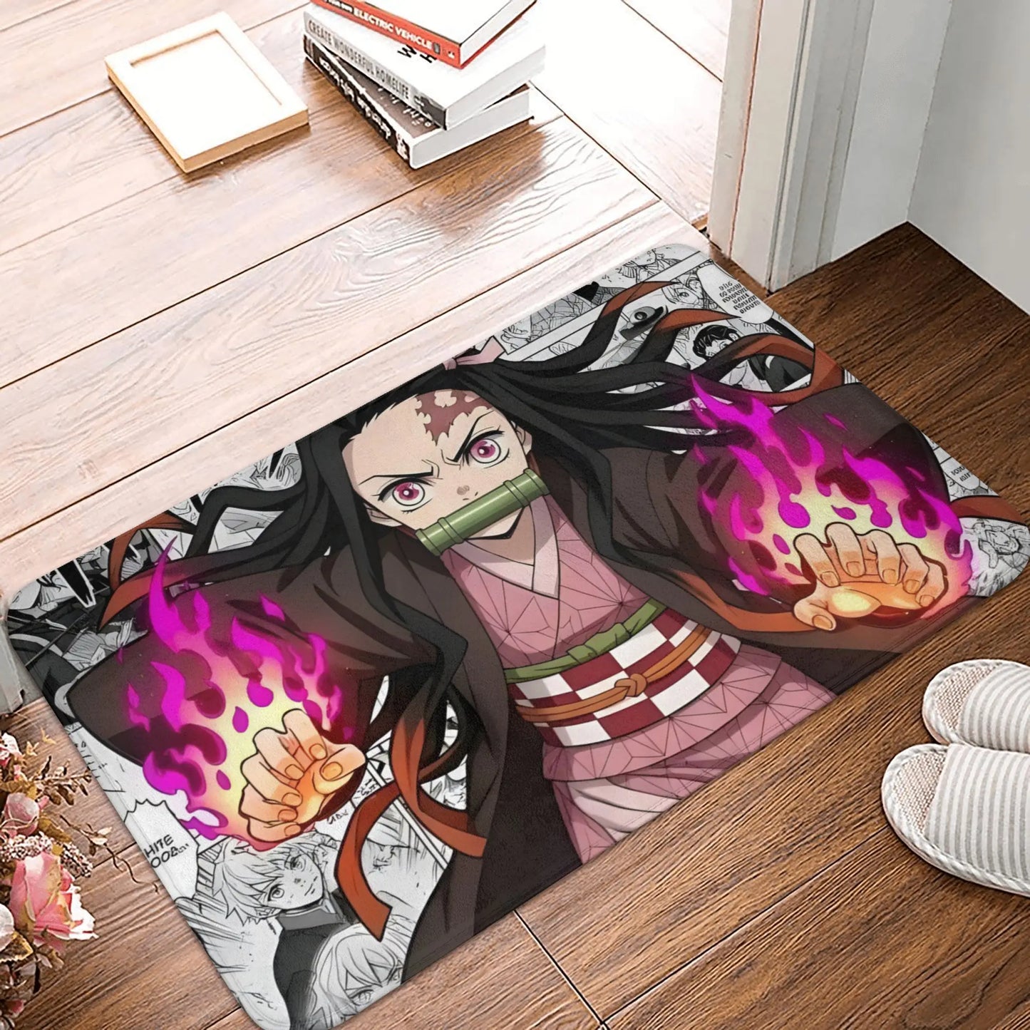 Demon Slayer Doormat Mat Anti-Slip Anime Giyu Tomioka Kitchen Bathroom Living Room Rug Carpet 40*60cm