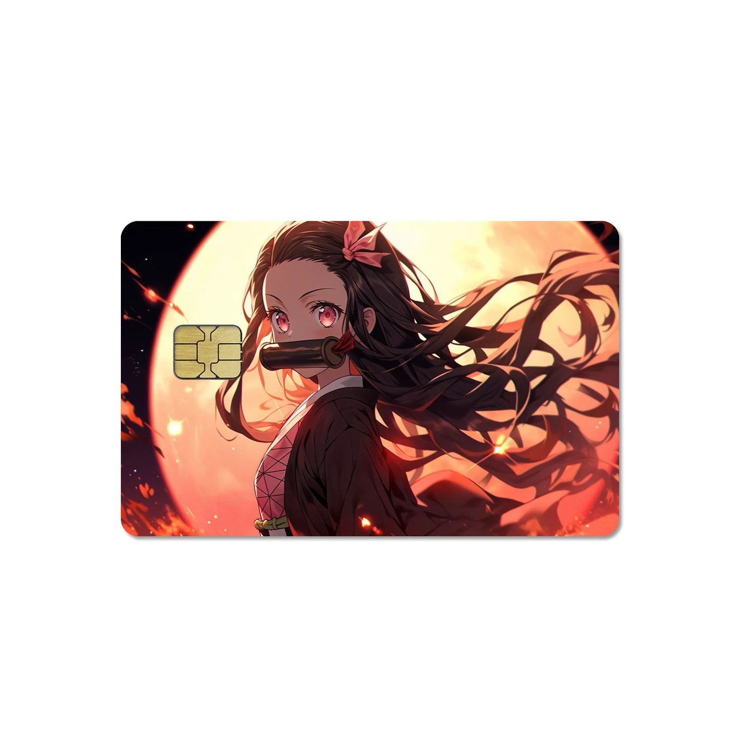 DIY Self-made Anime Demon Slayer 2.5D HD Matte PVC Sticker Film Tape Skin for Credit Card Debit Card Waterproof Sticke Gift