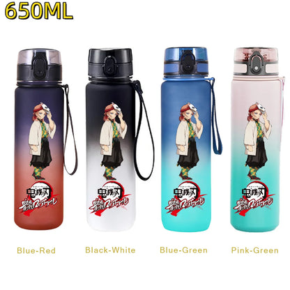 650ML Demon Slayer Kamado Tanjirou Rengoku Kyoujurou Portable Sports Water Bottle Leak Proof Outdoor Travel Sports Fitness Jugs