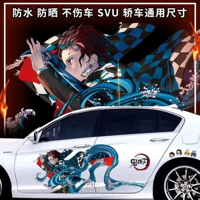 Anime Demon Slayer Stickers, Decals for Both Sides of Car Body, Waterproof Car Cover, Diy Car Decal, Cartoon Kamado Tanjiro