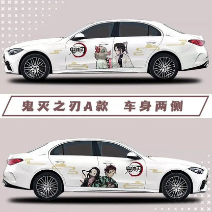 new Demon Slayer Sticker Car Body Decoration Car Clothes Diy Cute Kamado Tanjirou Kochou Shinobu Car Decoration Sticker Gift