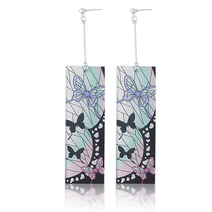 Creative Trinket Acrylic Tanjiro Earrings for Women Girl Accessories Handmade Hoop Earring Anime Jewelry earrings pendientes