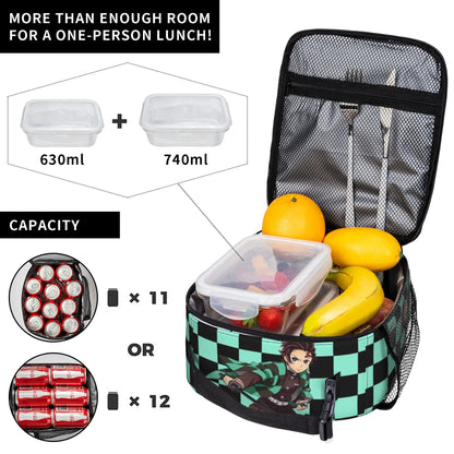 D-Demons Slayers Portable Lunch Box Multifunction Kimetsus No Yaibas Cooler Thermal Food Insulated Lunch Bag School Student