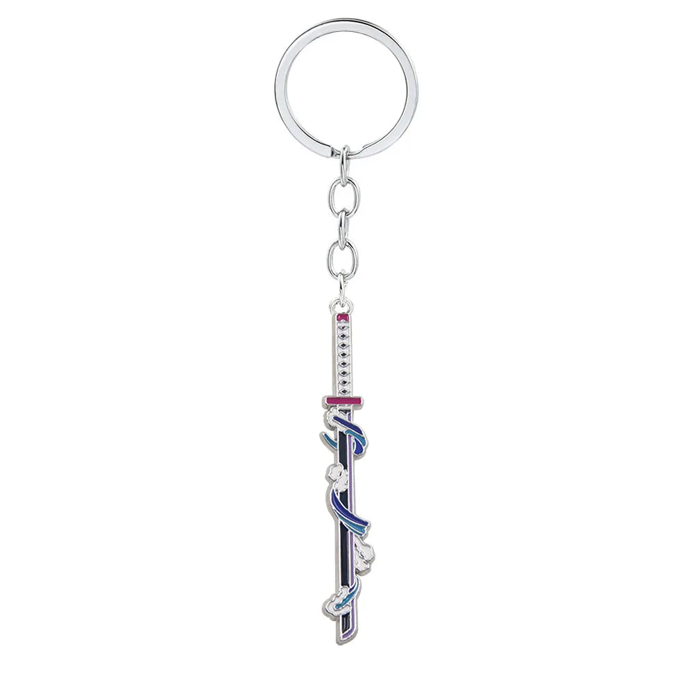 Anime Demon Slaye Sword Keychains Mini Japanese Katana Collection Souvenir Key Chains Enamel Pin Pendant Decor Exquisite Gifts