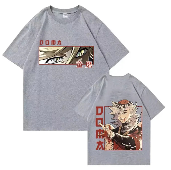 2026 New  Anime Demon Slayer Douma Printed T-Shirt Men's and Women's Fashion Breathable T-Shirt Men's Tops