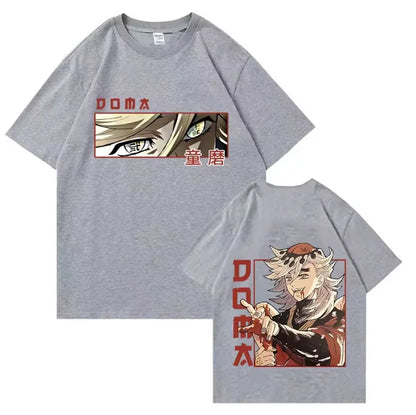 2026 New  Anime Demon Slayer Douma Printed T-Shirt Men's and Women's Fashion Breathable T-Shirt Men's Tops
