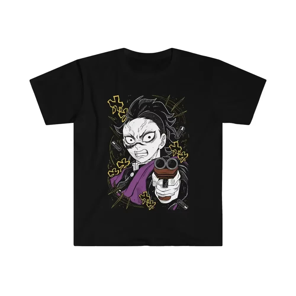 Demon Slayer Tanjiro Anime Genya Shinazugawa Printed T-shirt Men's and Women's T-shirt Men's Top Sports T-shirt 2026 Summer New