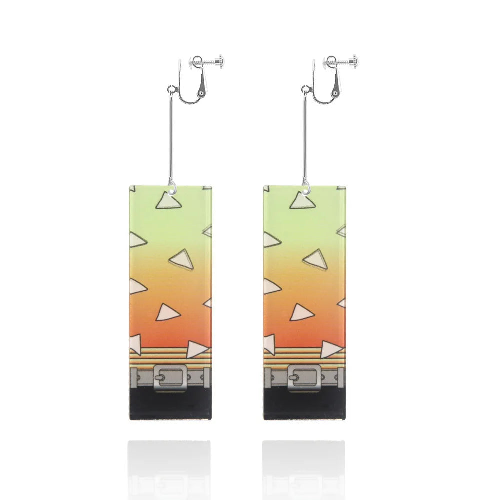 Creative Trinket Acrylic Tanjiro Earrings for Women Girl Accessories Handmade Hoop Earring Anime Jewelry earrings pendientes