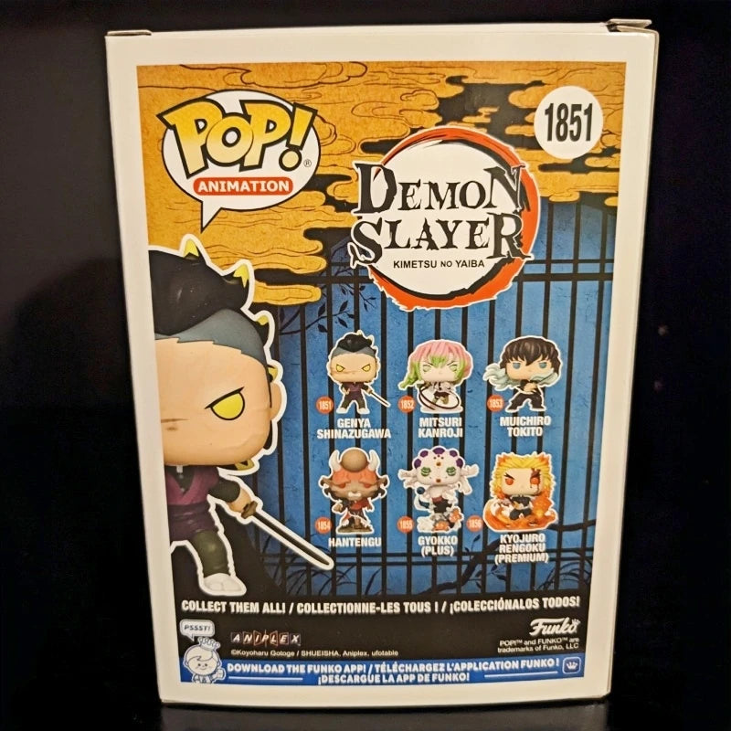 Funko Pop! Demon Slayer Genya Shinazugawa #1851 Original Vinyl Figure Anime Collectible Model Desktop Ornament Toy Gift for Fans
