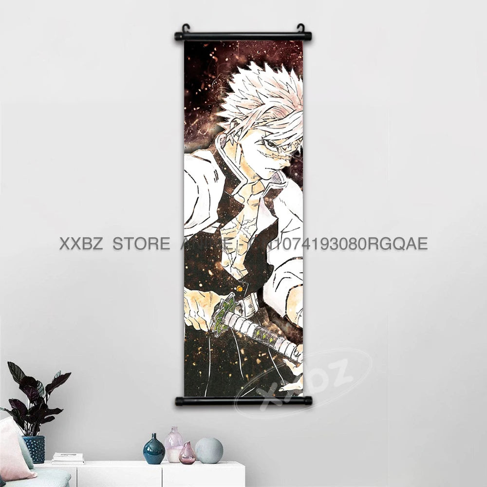Demon Slayer Scrolls Picture Himejima Gyoumei Wall Art  Tomioka Giyuu Home Decor Rengoku Kyoujurou Hanging Painting Anime Poster