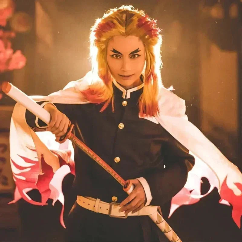 2026 Anime Rengoku Kyojuro Cosplay Costumes Train Mugen Robe Suits For  Wigs Cos Outfit Party
