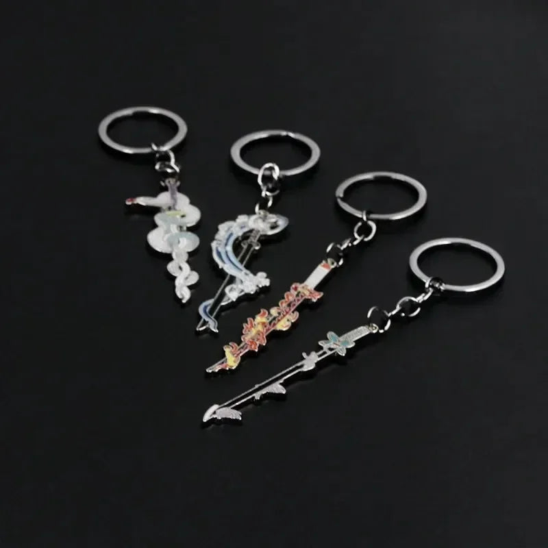 Anime Demon Slaye Sword Keychains Mini Japanese Katana Collection Souvenir Key Chains Enamel Pin Pendant Decor Exquisite Gifts