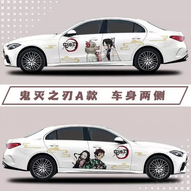 new Demon Slayer Sticker Car Body Decoration Car Clothes Diy Cute Kamado Tanjirou Kochou Shinobu Car Decoration Sticker Gift