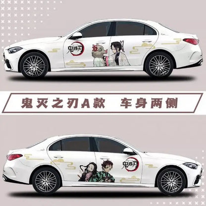 new Demon Slayer Sticker Car Body Decoration Car Clothes Diy Cute Kamado Tanjirou Kochou Shinobu Car Decoration Sticker Gift