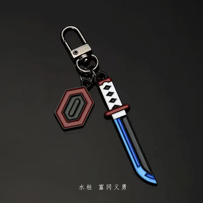 Demon Slayer Kanroji Mitsuri Tokitou Muichirou Iguro Obanai High Value Creative Metal Keychain Boy Backpack Pendant Decoration