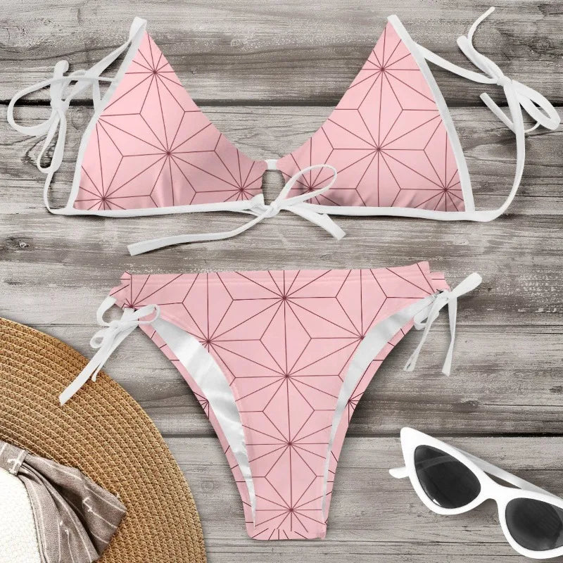 Newswimsuit Demon Slayer Anime Sexy Bikini Suit Super Fairy Fresh 3D Digital Print Swimming Suit Cute Personalized Festival Gift