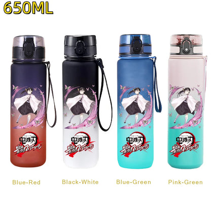 650ML Demon Slayer Kamado Tanjirou Rengoku Kyoujurou Portable Sports Water Bottle Leak Proof Outdoor Travel Sports Fitness Jugs