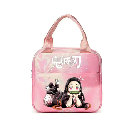 Demon Slayer nezuko kamado Tote Thermal Lunch Box Bag Women Office Student Bento Storage Insulation Bags Lunch Bag for Kid