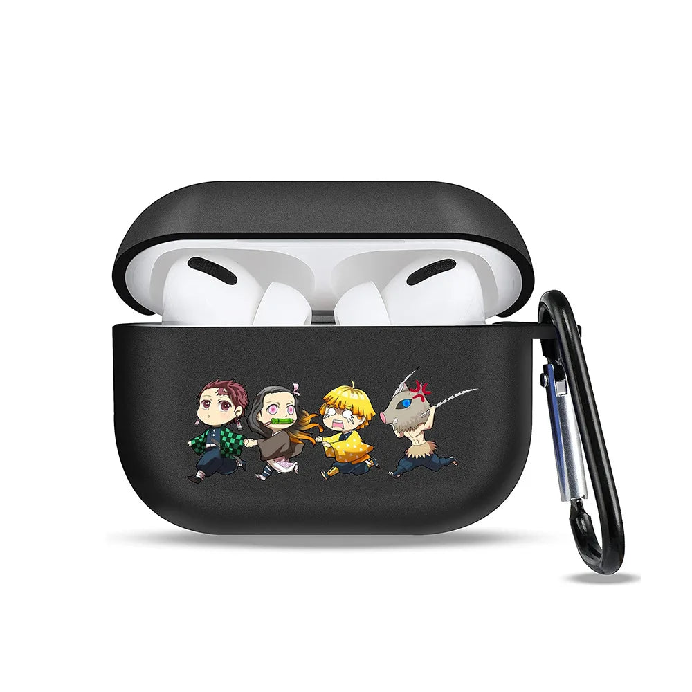 Anime Demon Slayer Earphone Protective Case for Apple AirPods 1 3 4 Pro 2 Bluetooth Earphones Protective Shell Cover Toys Gifts