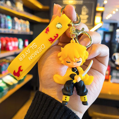41 Styles Demon Slayer Kimetsu No Yaiba Blade of Ghost Keychain Cute Characters Bag Decor Car Key Chain Ring Fans Gift