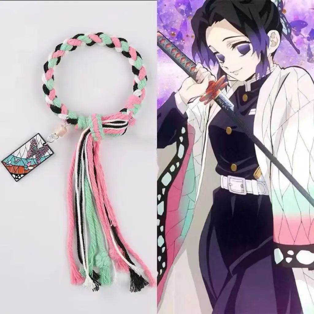 Demon Slayer Bracelet Tanjiro Shinobu Tokito Anime Rope Wristband Cosplay Manga Jewelry Gift for Fans Adults