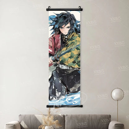 Demon Slayer Poster Home Decor Hashibira Inosuke Canvas Scrolls Picture Agatsuma Zenitsu Wall Art Kamado Nezuko Hanging Painting