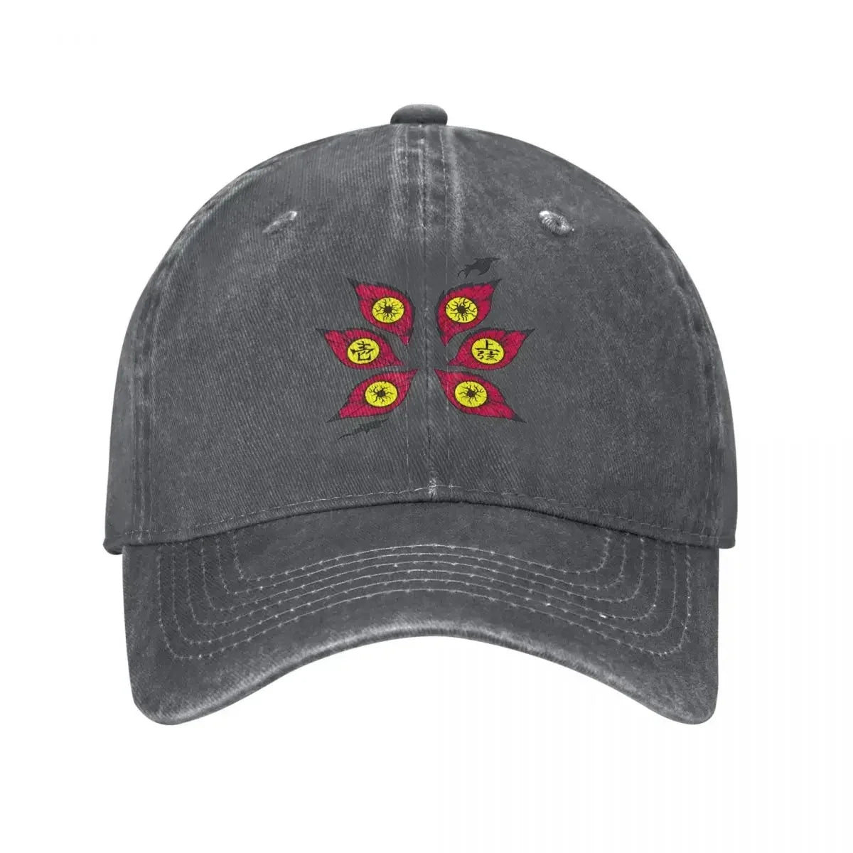 Demon Slayers Kokushibo Baseball Cap Vintage Distressed Washed Anime Comic Sun Cap Unisex Outdoor Activities Adjustable Hats Cap