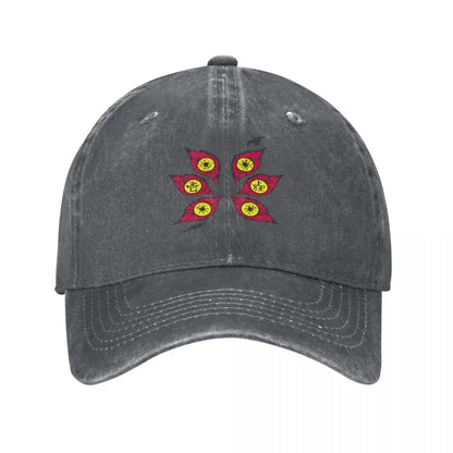 Demon Slayers Kokushibo Baseball Cap Vintage Distressed Washed Anime Comic Sun Cap Unisex Outdoor Activities Adjustable Hats Cap