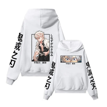 Demon Slayer Anime Hoodie Shinazugawa Sanemi Print Hooded Men Women Clothes Casual Loose Streetwear Harajuku Unise