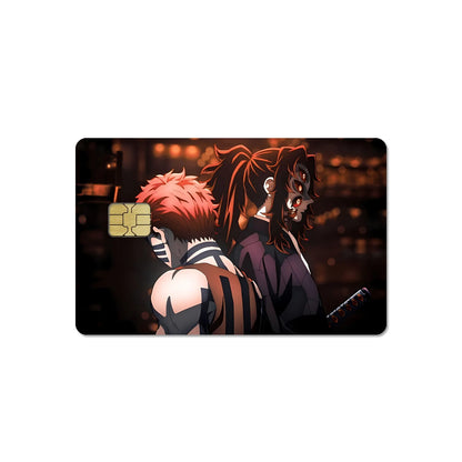 DIY Self-made Anime Demon Slayer 2.5D HD Matte PVC Sticker Film Tape Skin for Credit Card Debit Card Waterproof Sticke Gift