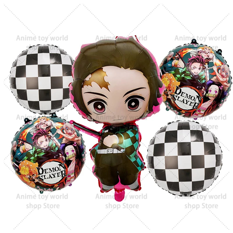 Demon Slayer Boy Foil Balloon Party Decoration Anime Cartoon Figure Decorative Ballons Photo Props Ornaments Toy Birthday Gift