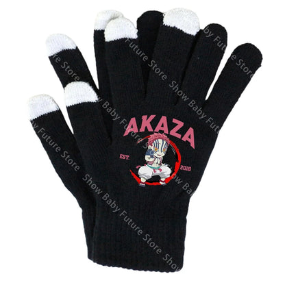 19CM Adult Gloves Demon Slayer Infinity Castle Boys Gloves Cartoon Tanjirou Screen Gloved Winter Anime Kids Birthday Cute Gifts
