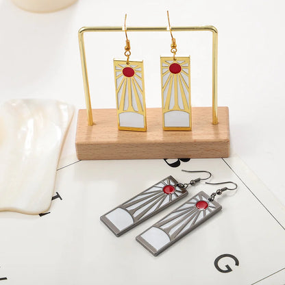 New Demon and The Slayer Metal Earring Popular Cartoon Movie Series Dangle Earring Jewelry for Woman Man Peripheral Souvenirs