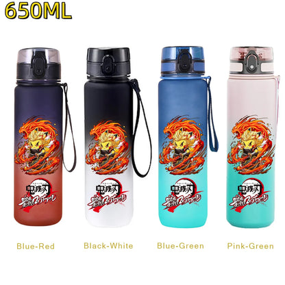 650ML Demon Slayer Kamado Tanjirou Rengoku Kyoujurou Portable Sports Water Bottle Leak Proof Outdoor Travel Sports Fitness Jugs
