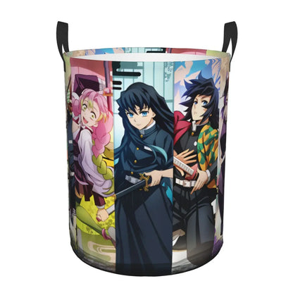 Tanjiro Kamado Demon Slayer Nezuko Kamado Laundry Basket Zenitsu Agatsuma Clothes Hamper for Household Clothes Storage Bag