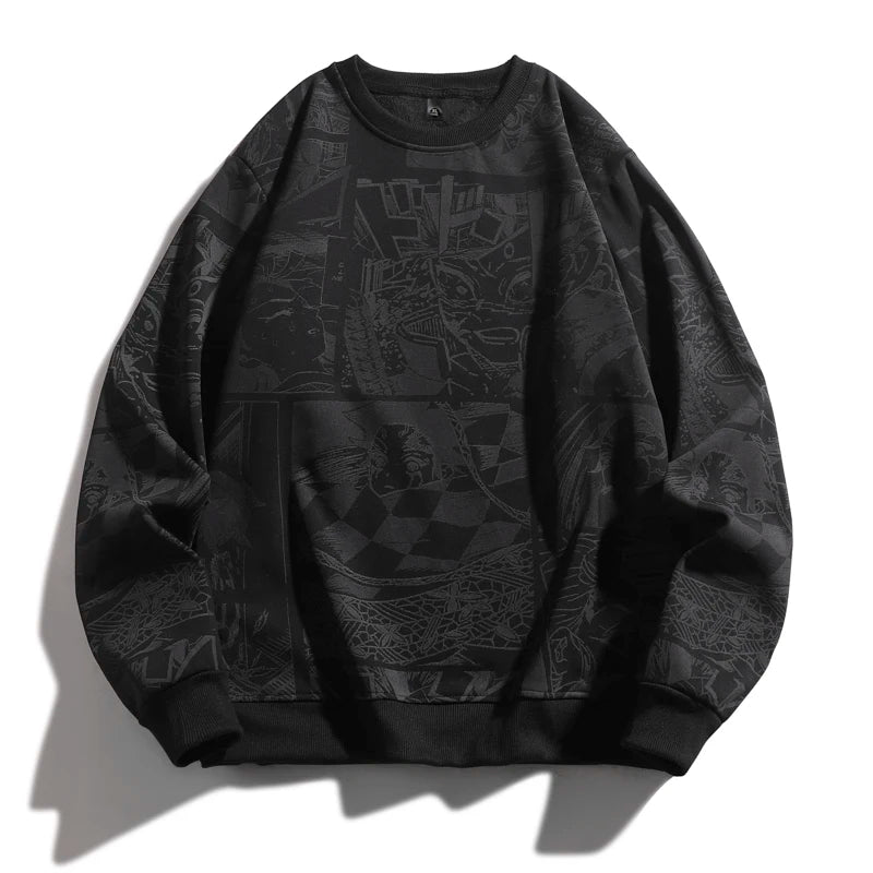 Demon Killer Hoodie Japanese Anime Plus Size 6XL 7XL 8XL Men's and Women's Round Neck Harajuku Casual Long-sleeved T-shirt