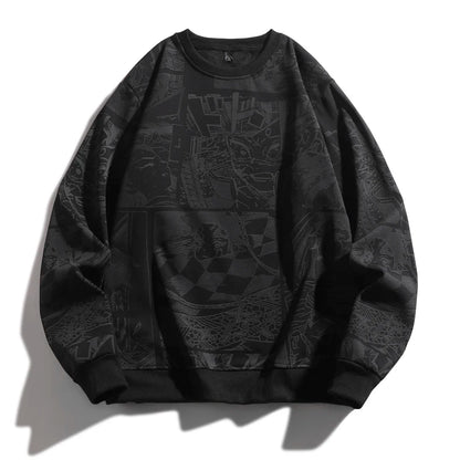 Demon Killer Hoodie Japanese Anime Plus Size 6XL 7XL 8XL Men's and Women's Round Neck Harajuku Casual Long-sleeved T-shirt
