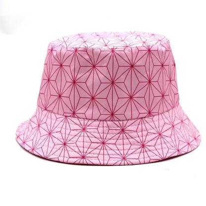 Anime Demon Slayer Fisherman Cap Cosplay Kamado Tanjirou Nezuko No Yaiba Printing Bucket Hat Sunhat Costume Double Sided Wearing