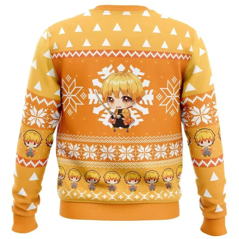 New Demon Slayers  inter Christmas Series Blade Round Neck Hoodie Printed Imitation Sweater Knitted Decorative Daily Necessit