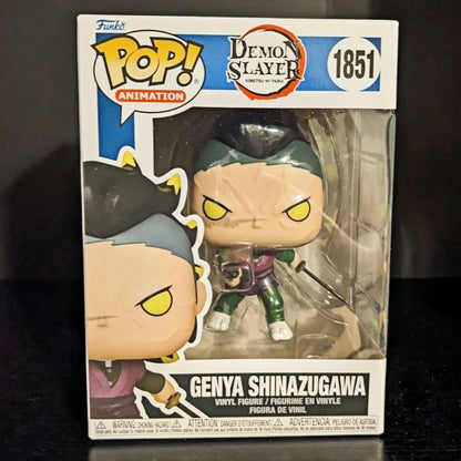 Funko Pop! Demon Slayer Genya Shinazugawa #1851 Original Vinyl Figure Anime Collectible Model Desktop Ornament Toy Gift for Fans