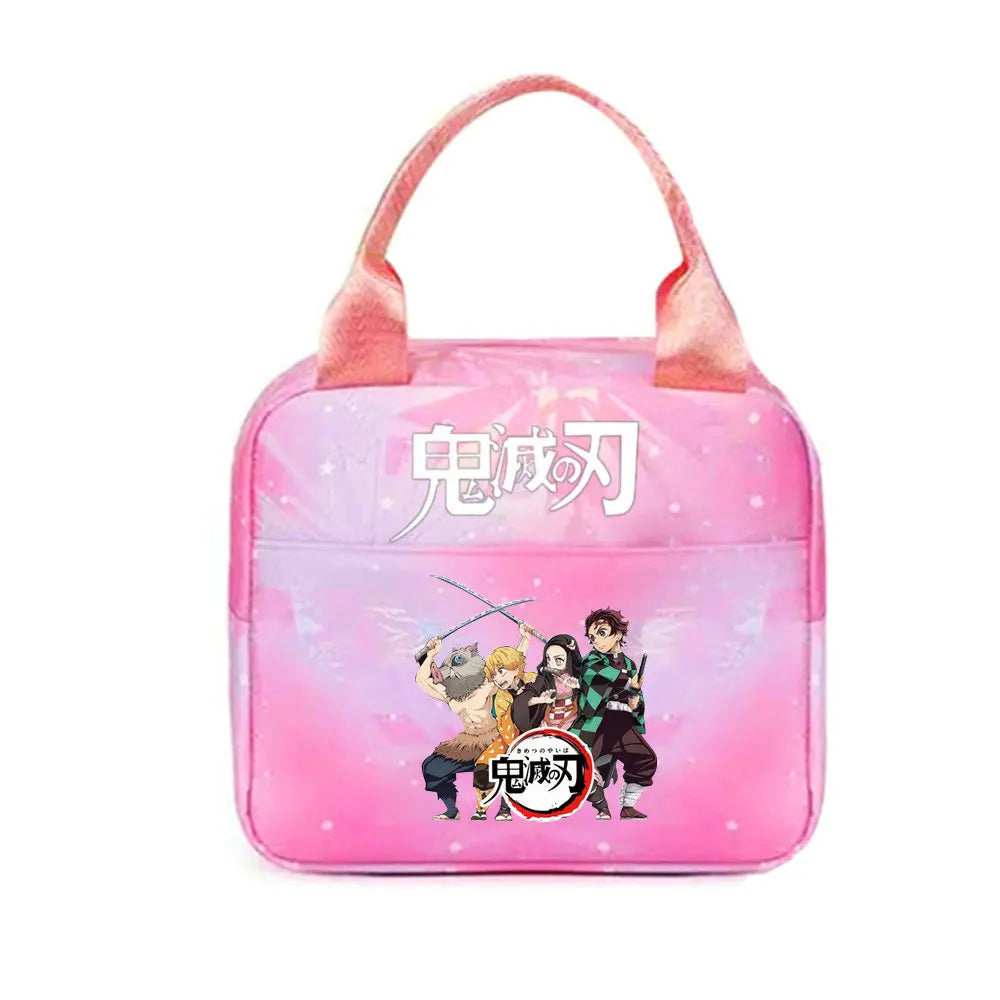 Demon Slayer nezuko kamado Tote Thermal Lunch Box Bag Women Office Student Bento Storage Insulation Bags Lunch Bag for Kid