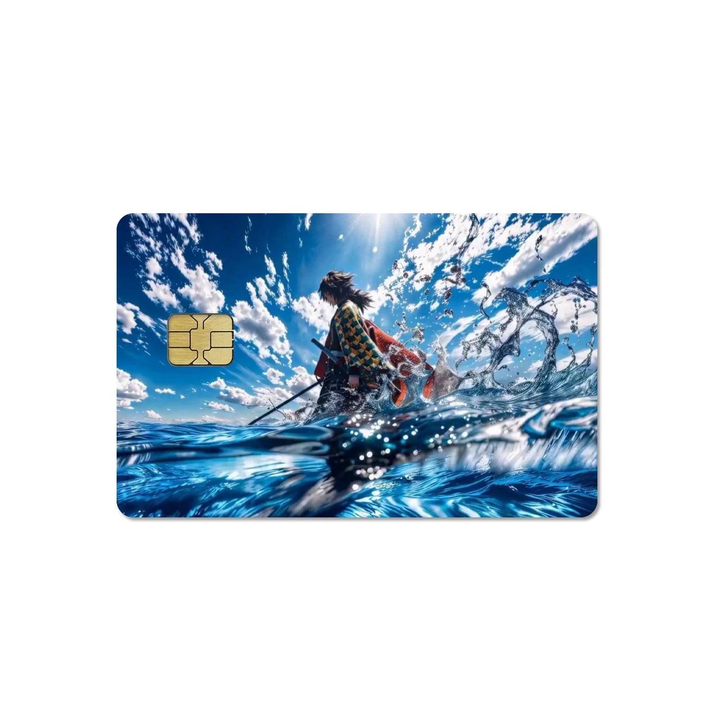 DIY Self-made Anime Demon Slayer 2.5D HD Matte PVC Sticker Film Tape Skin for Credit Card Debit Card Waterproof Sticke Gift