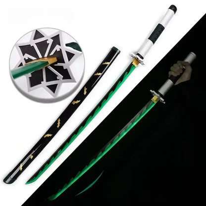 31/40inch Glow Demon Slayer Katana Luminous Sword LED Light Kyoujurou Anime Cosplay Prop Real Japanese Katana Samurai Lightsabre