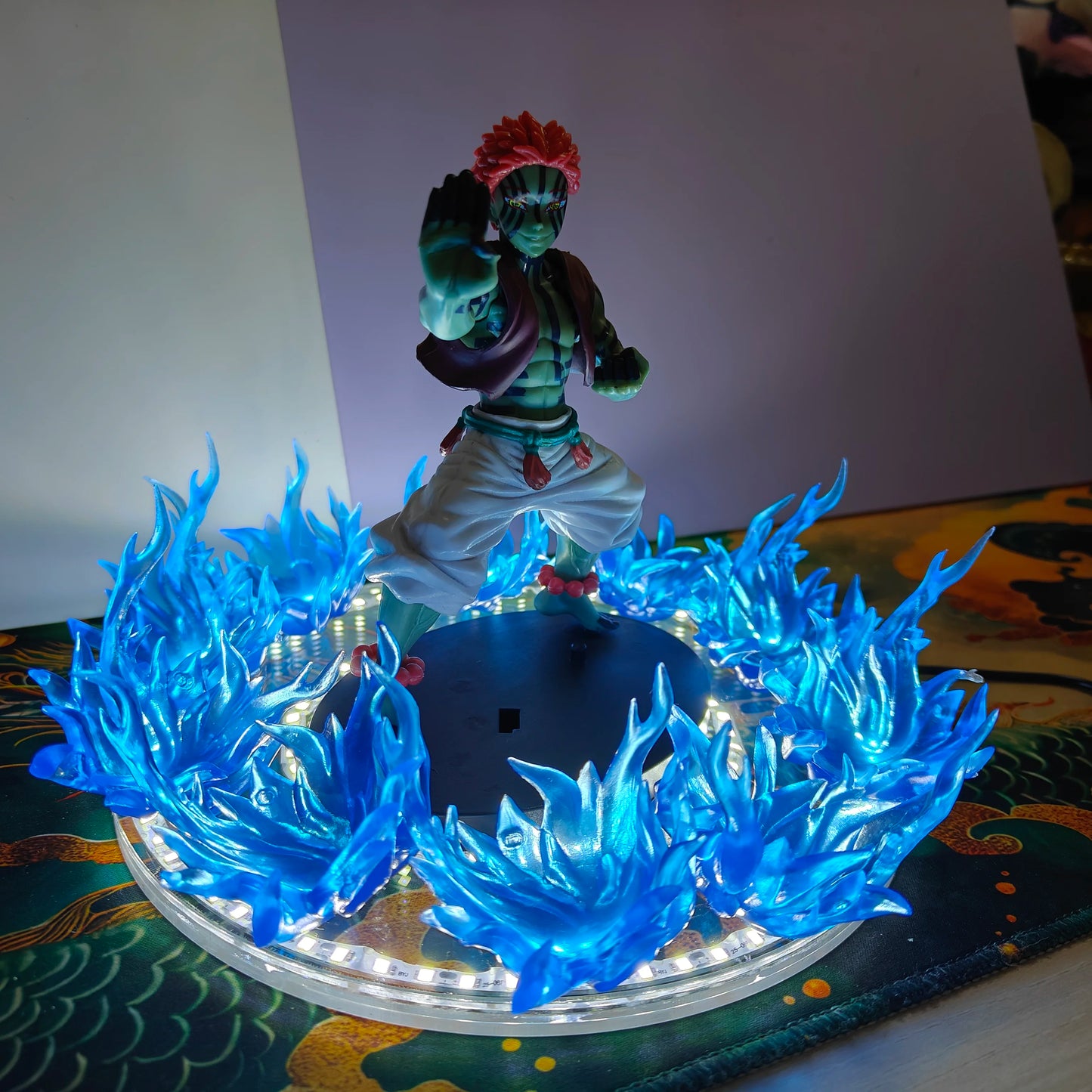 Kimetsu no Yaiba Anime Figure Koyuki Akaza DIY Led Light Lamp Effect Action Figurine Toys Demon Slayer Akaza PVC Model Figuarts